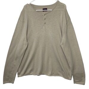 UNTUCKit Paulson Sweater Knit Henley T-Shirt Mens 2XL Rolled Hem Spring Fall